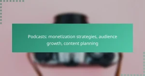 Podcasts: monetization strategies, audience growth, content planning