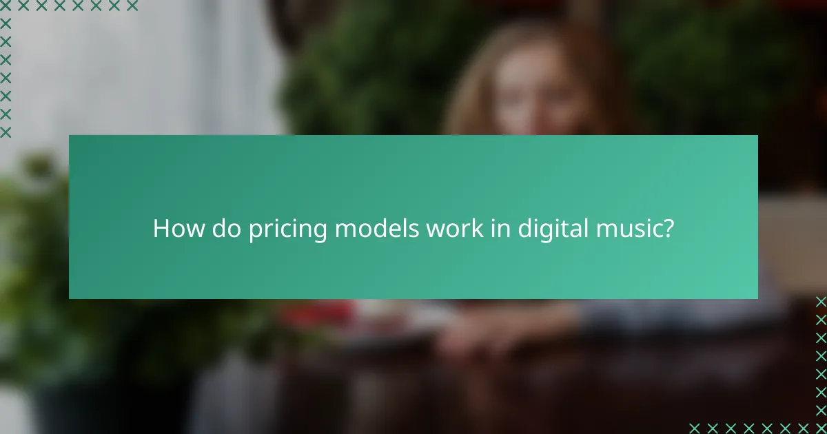 How do pricing models work in digital music?