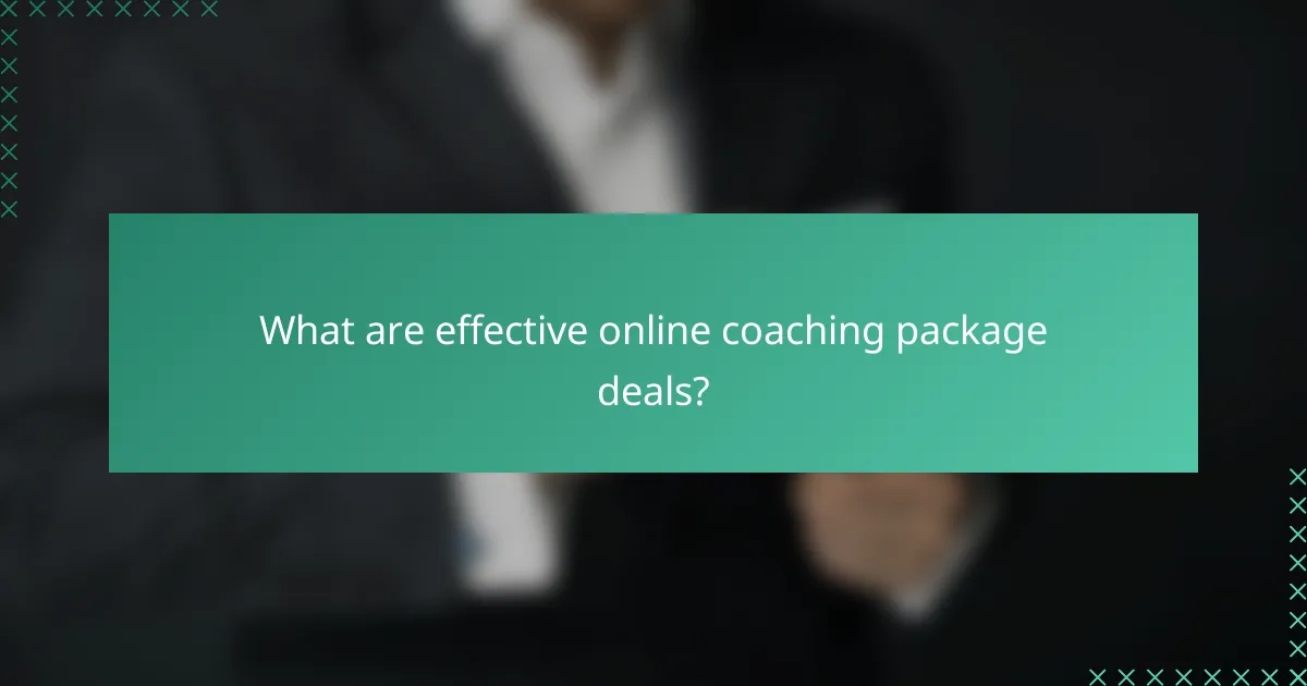 What are effective online coaching package deals?
