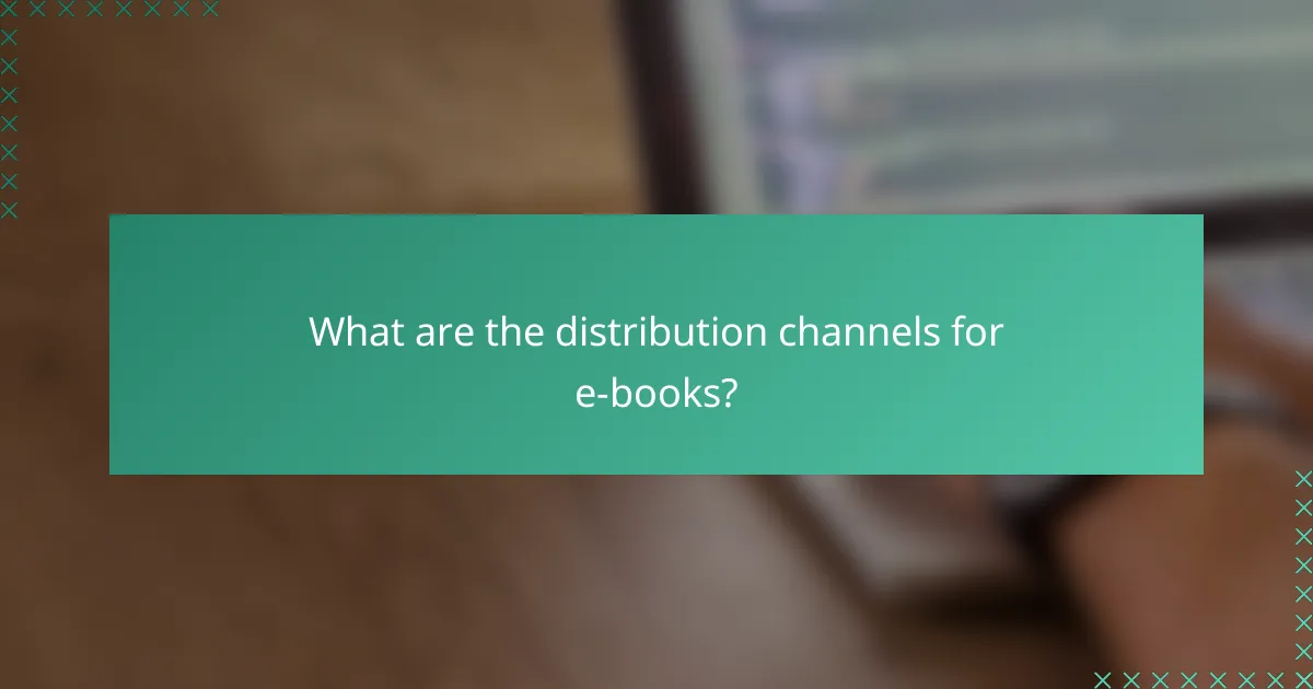 What are the distribution channels for e-books?