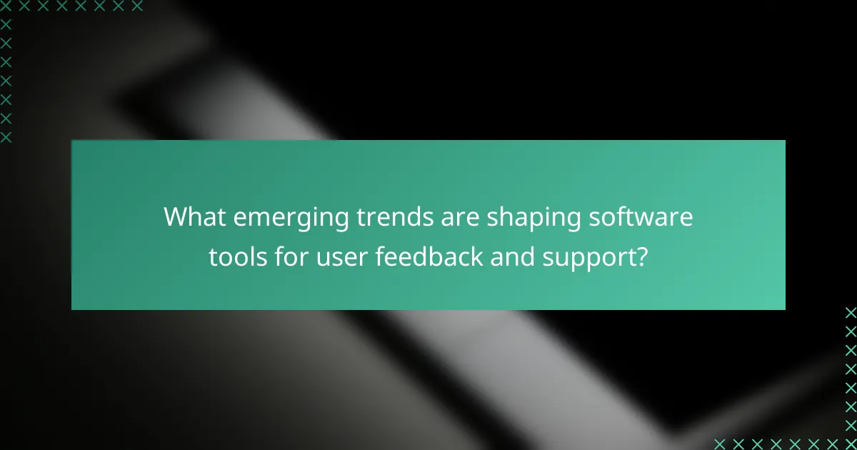 What emerging trends are shaping software tools for user feedback and support?